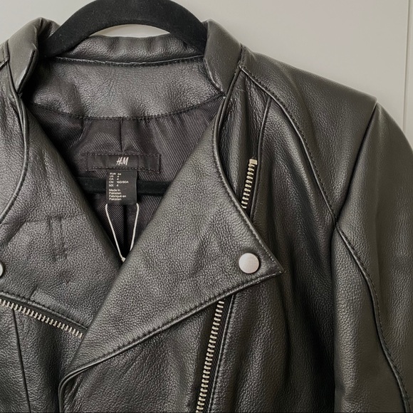 NWT H&M Premium Genuine Real Leather Jacket - Picture 5 of 16
